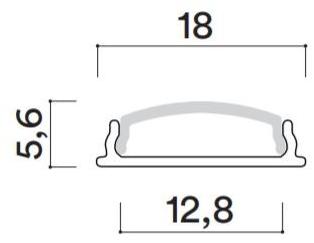 HER Линейный световой профиль из алюминия для светодиодных модулей  Pf070  - Вид №2