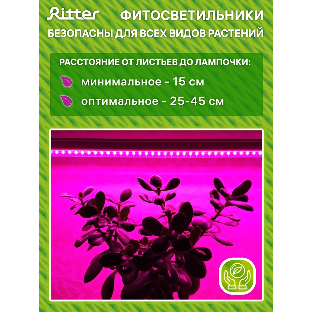 Светильник для растений на кронштейне с прищепкой Ritter 56305 1, 14 Вт, 21 μmol/s, 872 мм, фиолетовый свет 83614009 STLM-2206789  - Вид №12