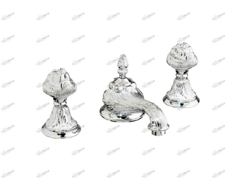 230401.B050.53 Раковина с тремя отверстиями и сливом click-clack Хром с черной патиной Mestre Versailles