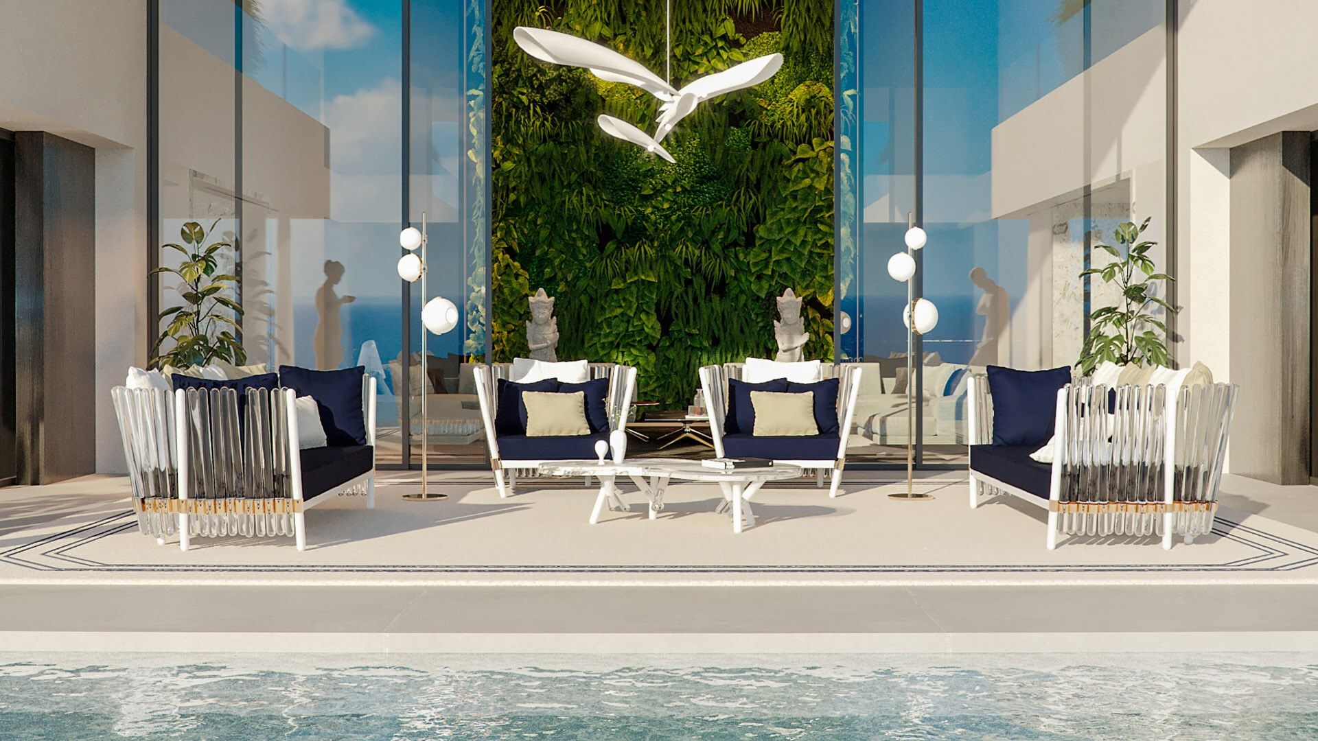 Мраморный низкий садовый столик Myface NESS ARCH-00110594 - Вид №11