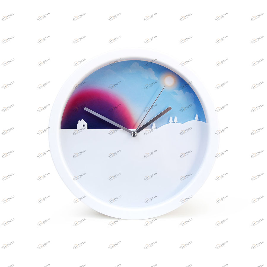 Часы настенные разноцветные Day And Night SUCK UK  00-3880706 Белый;голубой;разноцветный;розовый 