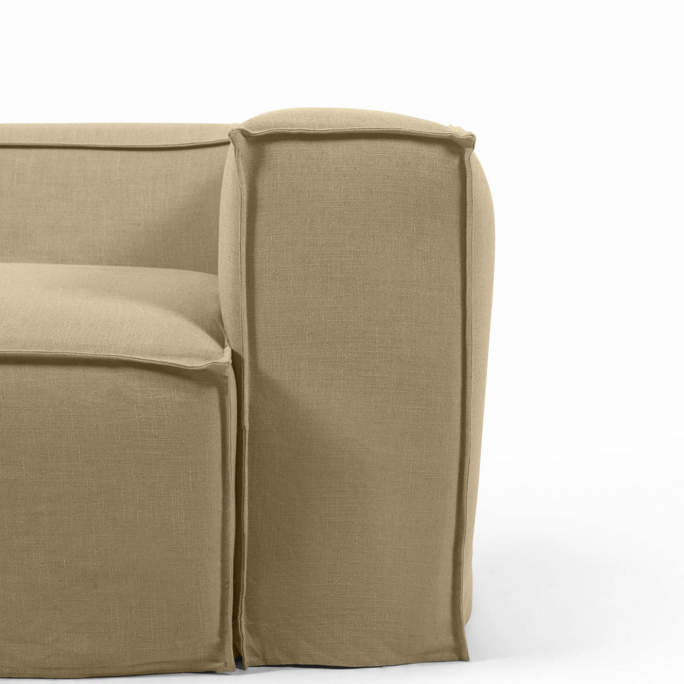 107981 Диван 3-х местный со съемными чехлами из бежевого льна 240 см La Forma Blok - Вид №4