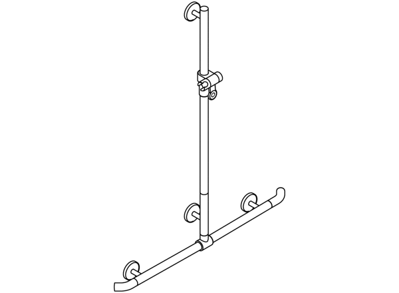 950.35.41090 Поручень для душа с выдвижным держателем для душа HEWI Greifen  - Вид №2