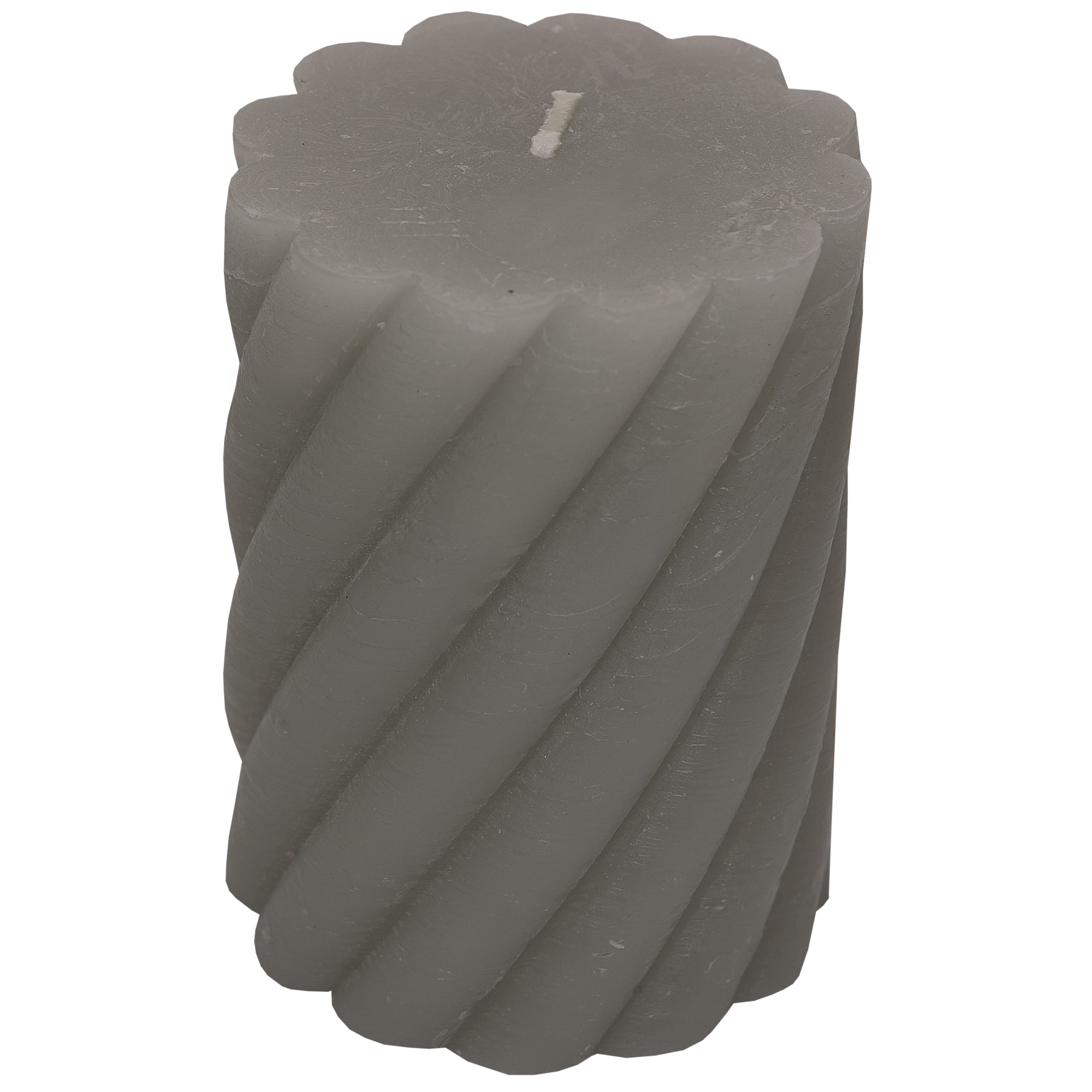 82606750 Свеча-столбик витой «Рустик» 7.4х10 см цвет светло-серый Santreyd 