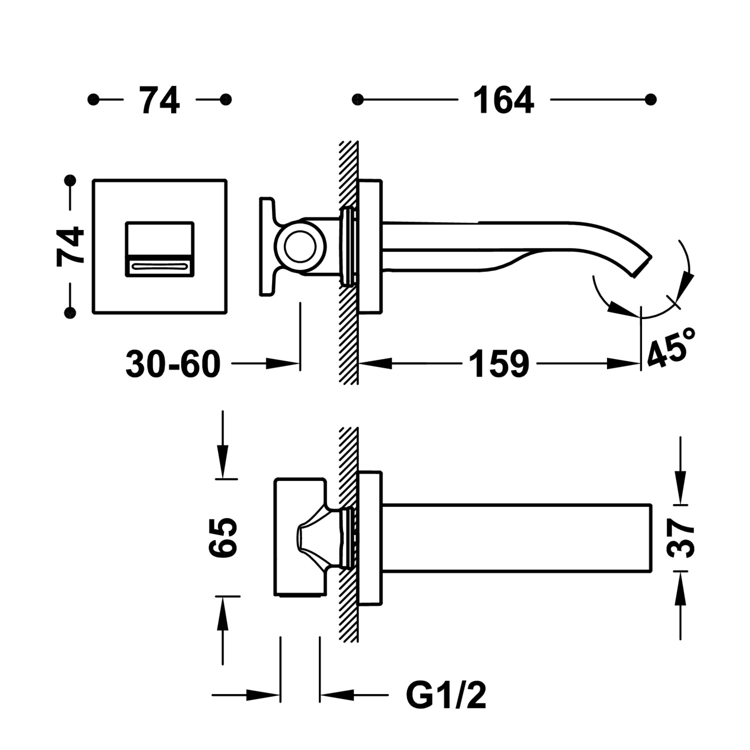 Настенный фиксированный излив с каскадным выходом-20718107 TRES RICAMBI - Вид №1