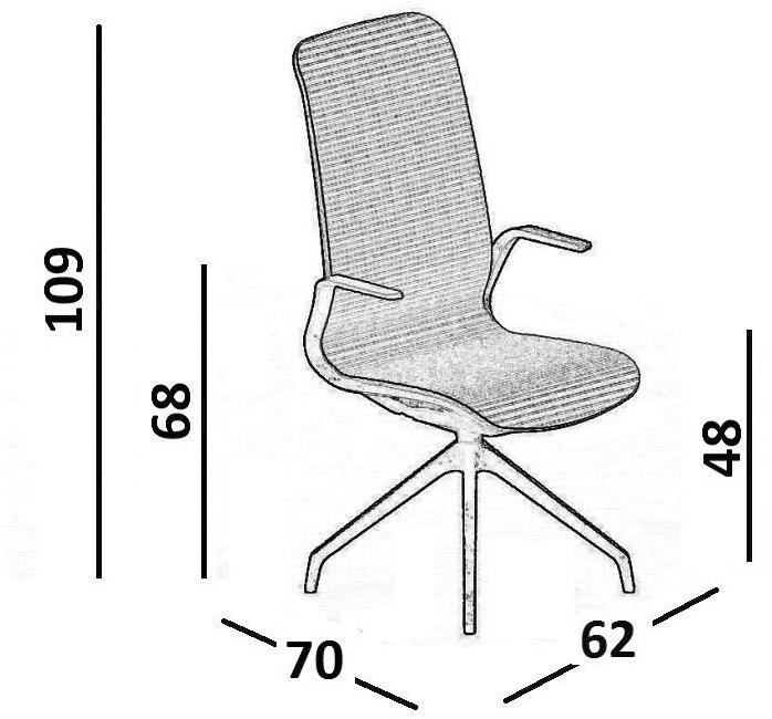 Luxy Офисное кресло руководителя с подлокотниками и высокой спинкой Smartlight 4exdi26, 4exdi28, 4exdi30, 4exdi32  - Вид №7