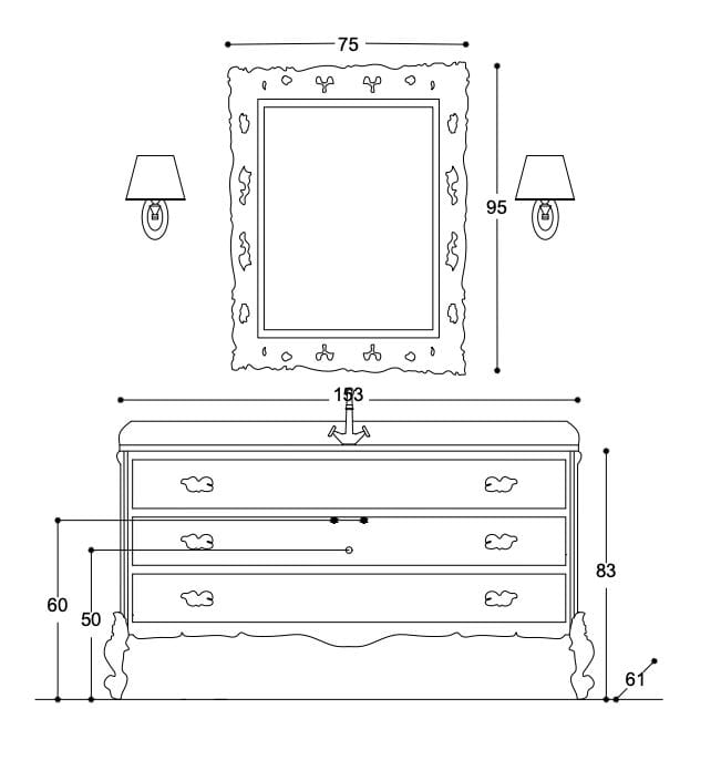 Напольный умывальник с ящиками Gaia Mobili Classic ARCH-00062350 - Вид №2