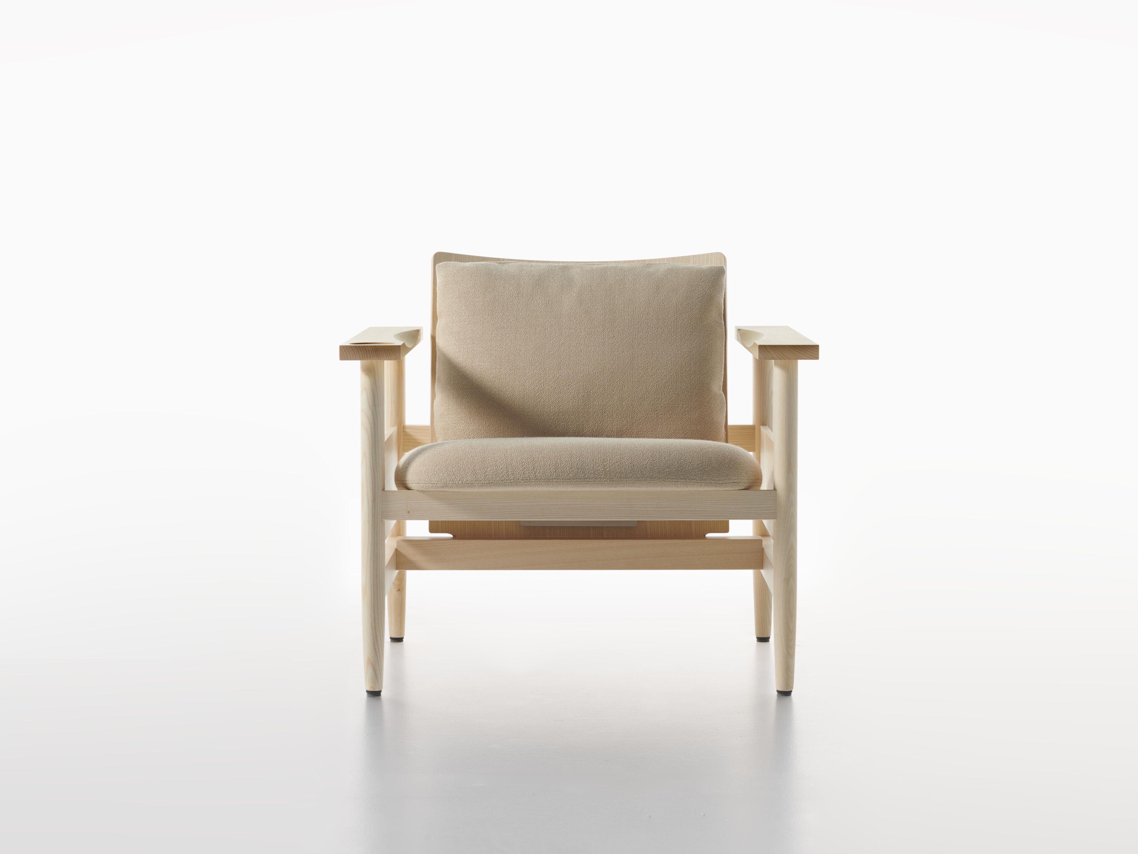 Кресло из ясеня с мягким сиденьем с подлокотниками Plank Sol &amp ARCH-00114221