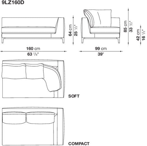 Угловой диван из ткани Maxalto Lucrezia Soft ARCH-00062457 - Вид №25