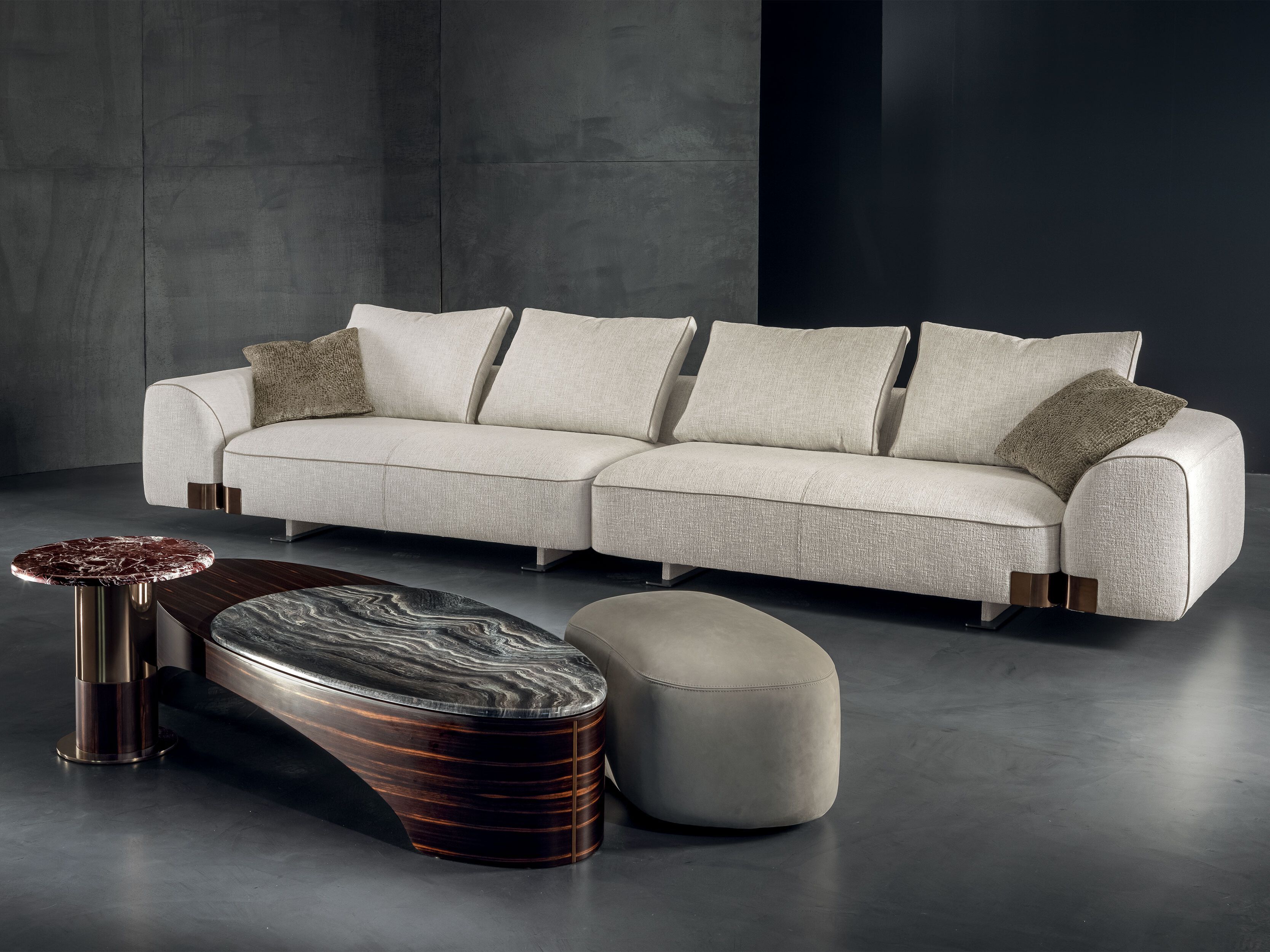 Секционный диван из ткани Longhi Blooming ARCH-00123580 - Вид №10