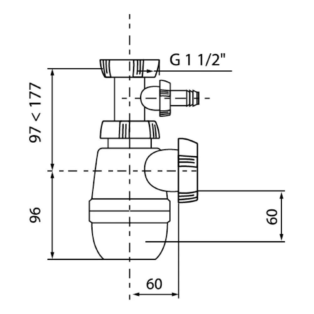 Сифон EQUATION для кухонной мойки с подключением стиральной машины 18550975 STLM-0011266 - Вид №5