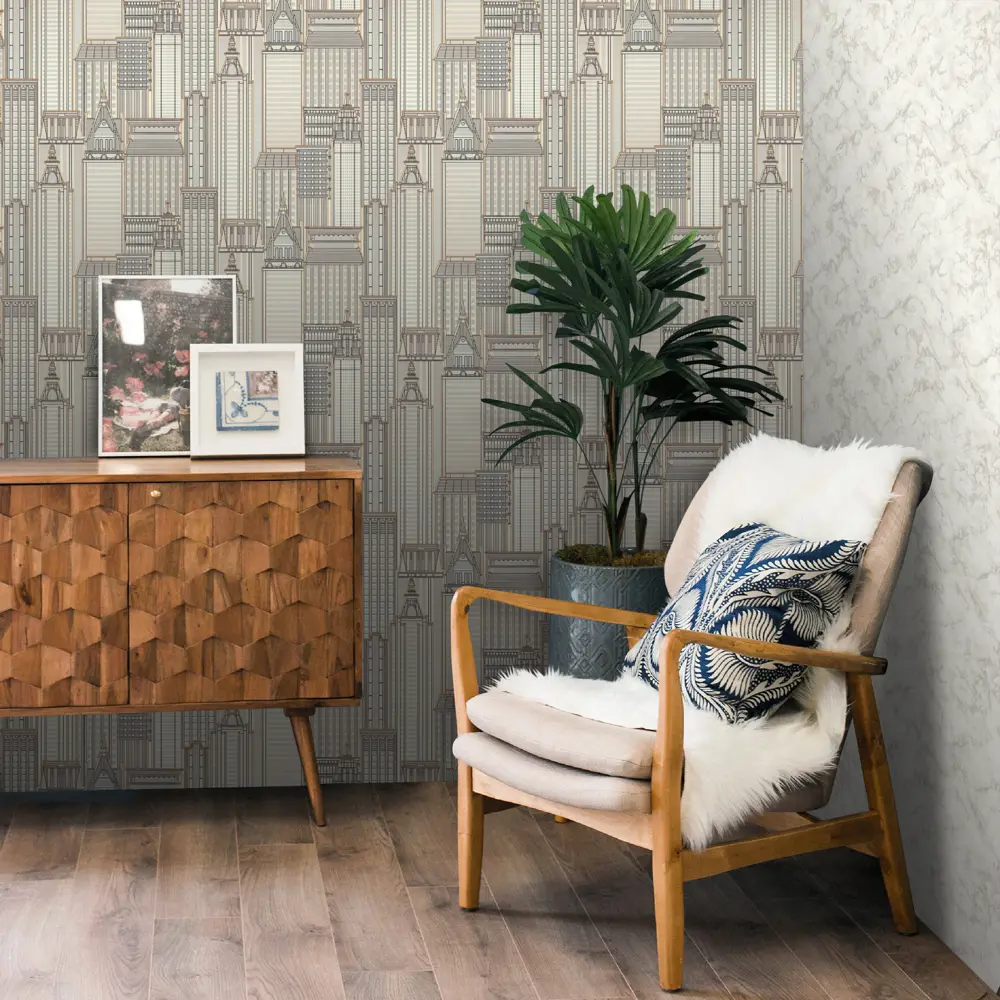 Обои флизелиновые Euro Decor Skyline белые 1.06 м 7118-00 89111919 STLM-2111638 - Вид №3