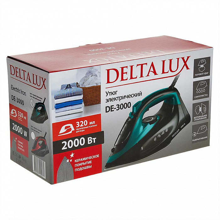 5354069 Утюг DELTA LUX DE-3000 черный STDN-0010378 - Вид №6