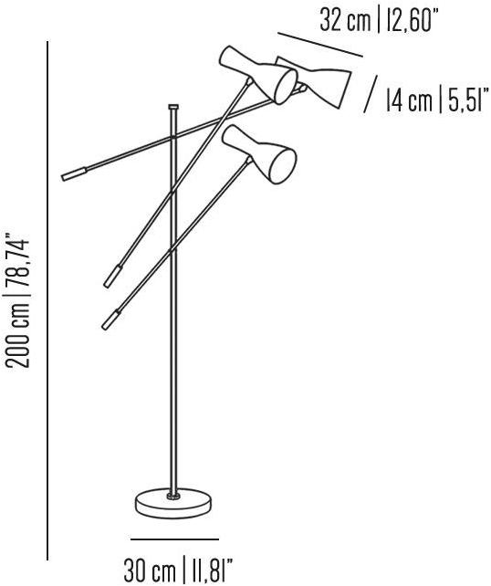 Il Bronzetto Торшер из латуни с гибким кронштейном Wormhole Wor03 - Вид №7
