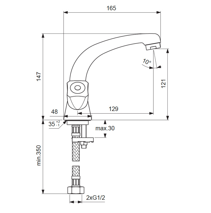 BA226AA Смеситель для умывальника VIDIMA PRACTIC - Вид №1