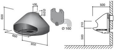 Focus creation Дровяной уличный настенный камин Miofocus sun-id-1401469 - Вид №1