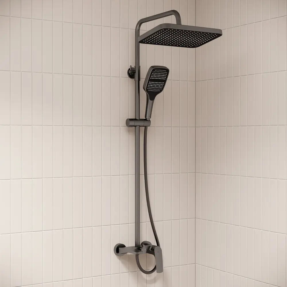 89392207 Душевая система Iddis Lahta LAHGM3Fi06 со смесителем 3 режима цвет графит STLM-1564300