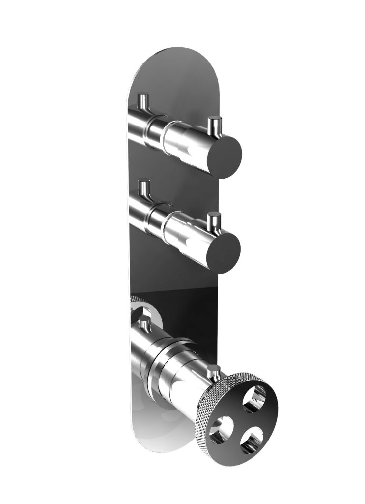 38542/2 Встроенный термостатический смеситель с 2 открытыми / закрытыми кранами на одной пластине (2-ходовой). Bongio Bowling