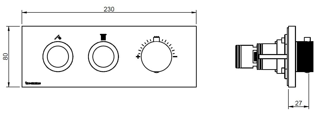 Термостатический набор для душа с душем Rubinetterie Treemme W-smart ARCH-00053749 - Вид №1