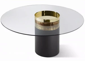 Gallotti&Radice Круглый хрустальный стол на деревянной основе Haumea