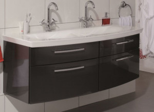 WUA35146M(722/161) Puris Classic line, тумба двойная под раковину 1400 мм, цвет белый высокоглянцевый