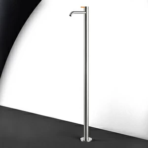 Смеситель для раковины сталь матовая с оранжевой ручкой Toki Radomonte TKI7SCIL14