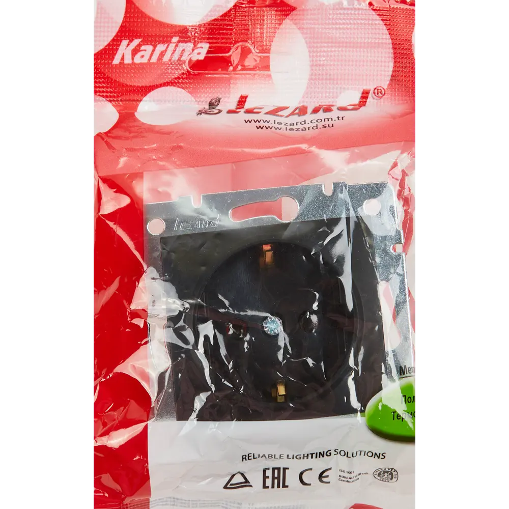Розетка Lezard Karina с заземлением цвет черный бархат 84408435 STLM-2119045 - Вид №5