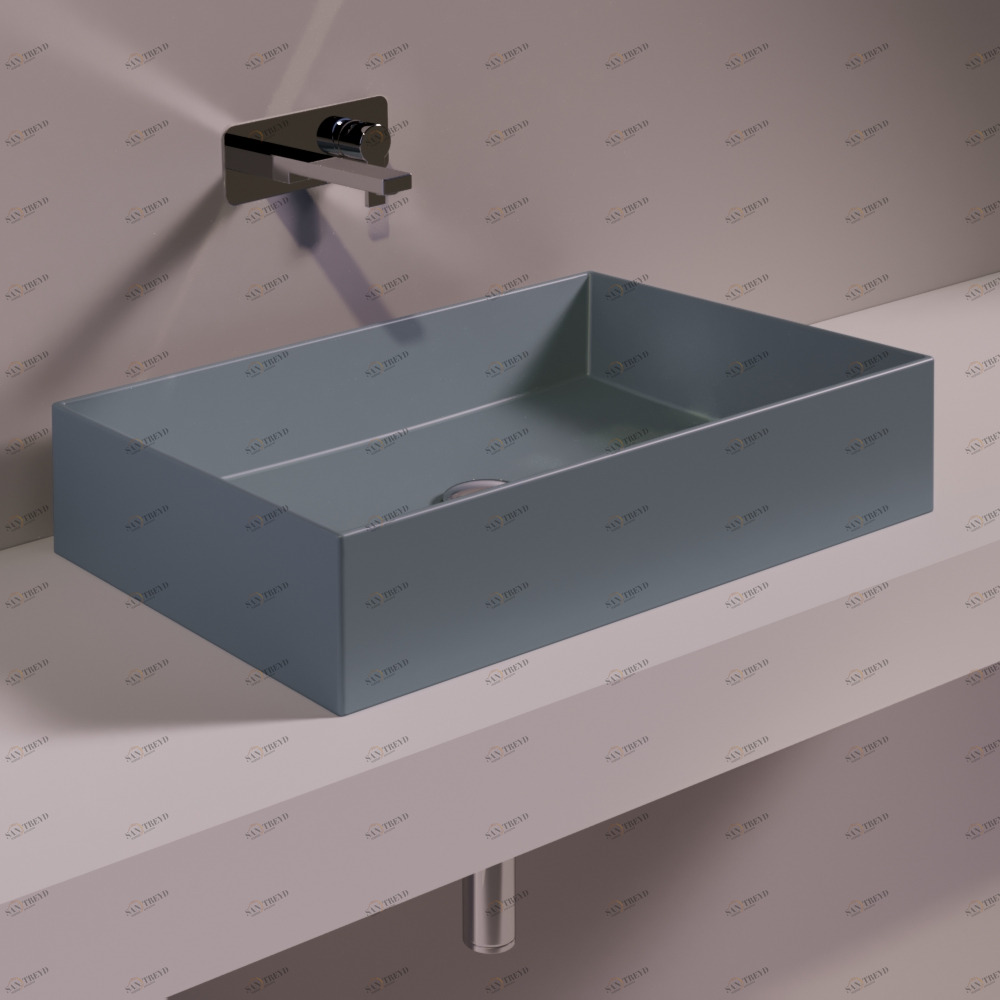 AG60CEMENTOMATT Накладная раковина на столешницу  прямоугольная Simas Agile