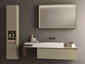 Cerasa Тумба под умывальник из меламина одинарная с вешалкой для полотенец Segno