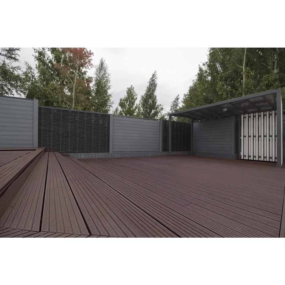Террасная доска ДПК MultiDeck цвет Венге 3000x150x27 мм вельвет 0.45 м² 85473646 STLM-2094155 МУЛЬТИДЕК  - Вид №15