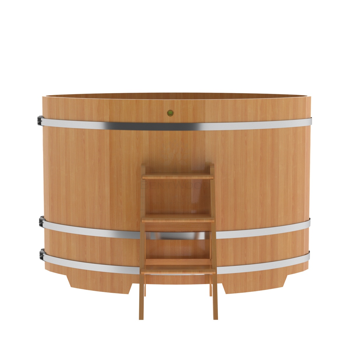 1180 Купель овальная из лиственницы 1,08х1,75х1,2 натуральная премиум Alyarus  - Вид №3