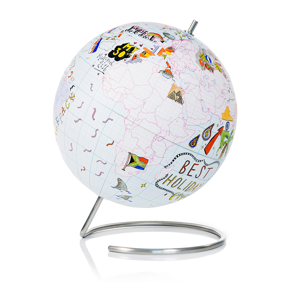 Глобус для разукрашивания Journal малый SUCK UK SKGLOBEGRID2 - Вид №3