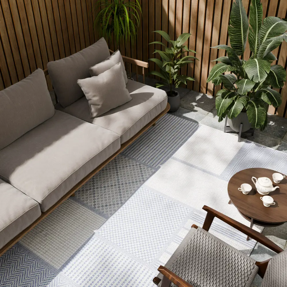 Циновка Дели 160x230 см полипропилен 84307_53111 цвет синий ROYALTAFT STLM-2033506