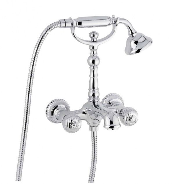 98011BR Смеситель The One с ручным душем для ванны. Металлические ручки, цвет бронза EMMEVI