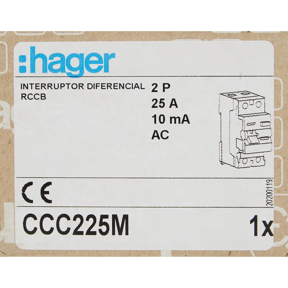 УЗО Hager CCC225M 2P 25 A 10 мА 6 кА AC STLM-2145806 - Вид №4