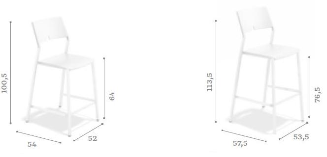 Casala Табурет высокий пластиковый с подставкой для ног Axa 1055/06 - Вид №1