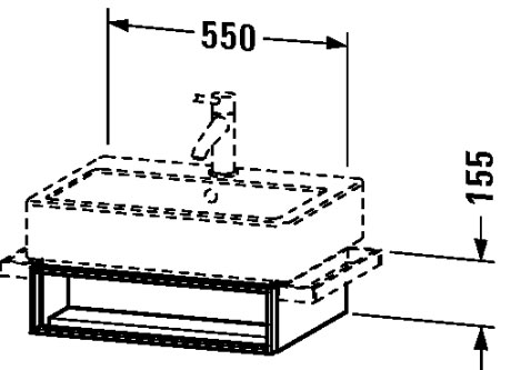 VE600404949 Тумбочка подвесная Vero #VE6004 550 x 431 мм Графит матовый, декор Duravit - Вид №1