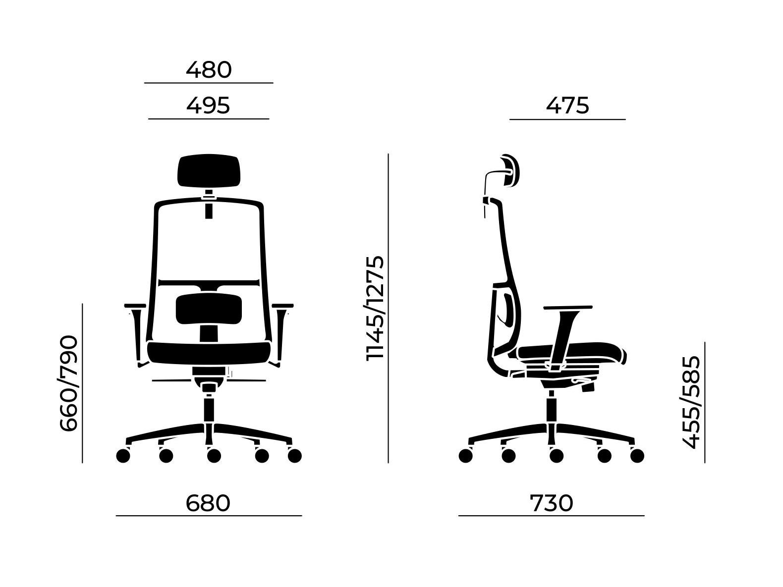 5-спицевое сетчатое вращающееся офисное кресло с подлокотниками Nahu гармония ARCH-00022111 - Вид №2