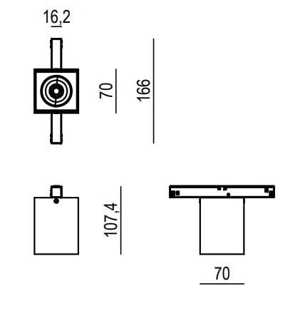 Алюминиевый утопленный квадратный светодиодный прожектор Lucifero's мини-трек-утопленный ARCH-00112019 - Вид №3