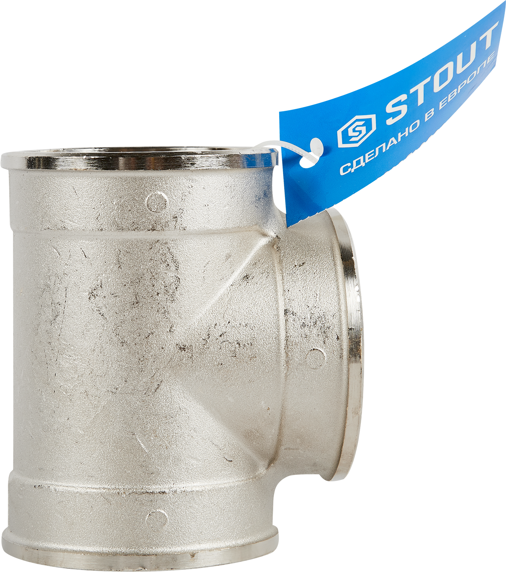 Тройник латунный STOUT 2" никелированный 82238988 STLM-0022666 - Вид №2