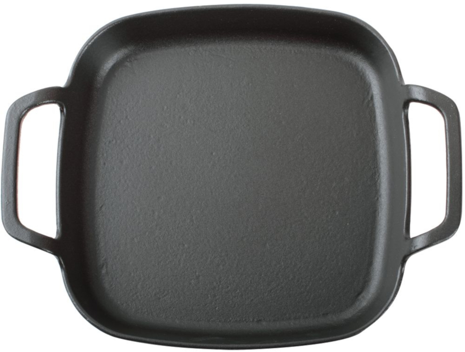 K 1122 Набор посуды / чугунная сковорода с двумя ручками: 100% чугун, высокопрочная внутренняее покрытие, предотвращающее пригорание, быстрый и равномерный нагрев дна, подходит для всех типов нагрева, включая индукционный, наружняя эмаль оранжевого цвета Santreyd  - Вид №3