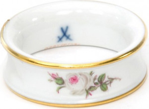 10645395 Meissen Набор колец для салфеток 4,5см "Белая роза", 6 шт Фарфор, Керамика