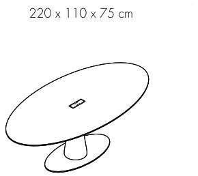 Bralco Лакированный стол для совещаний с системой прокладки кабелей Metar sun-id-1454854 - Вид №2