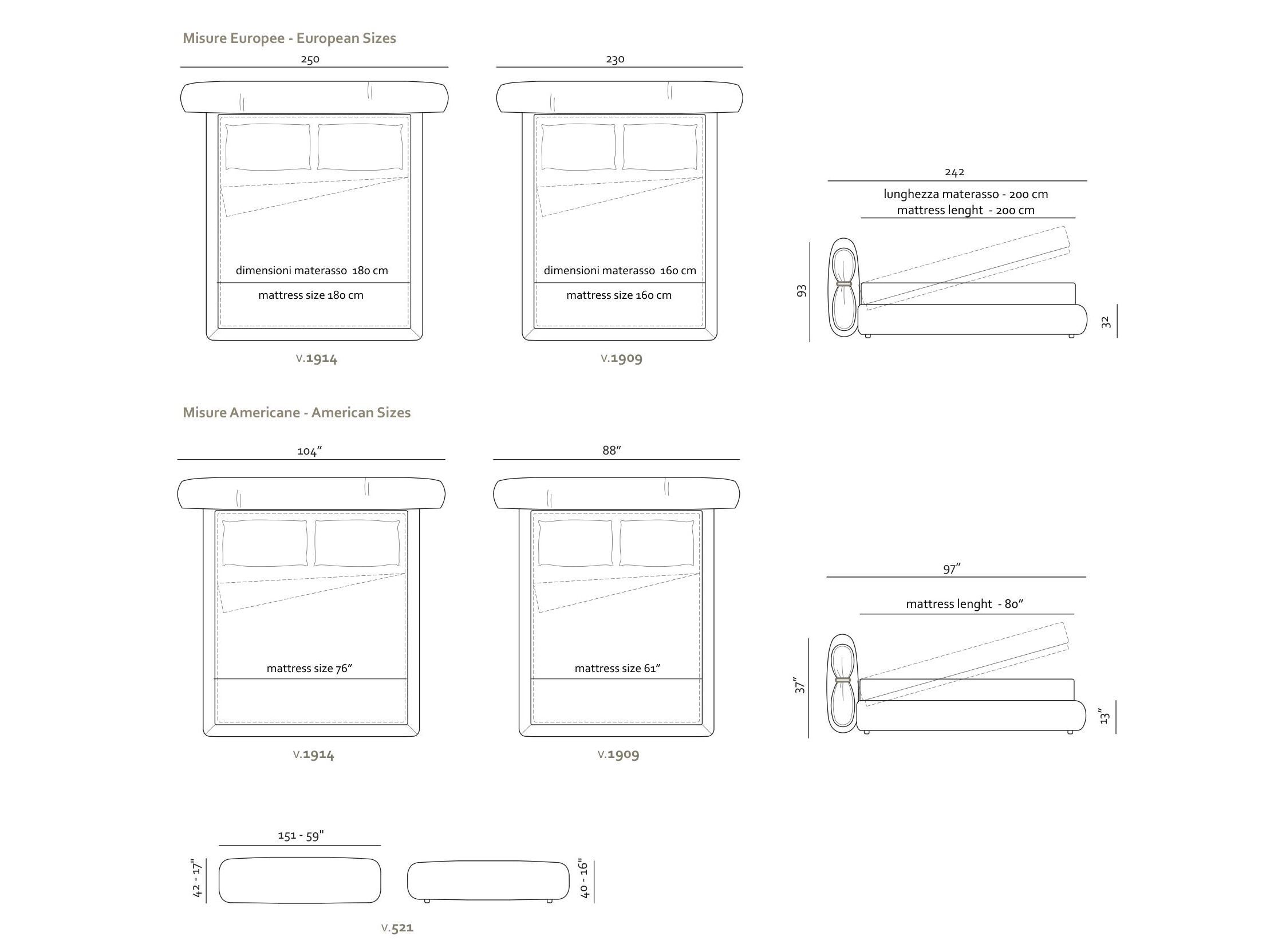 Двуспальная кровать из ткани с мягким изголовьем Max Divani BonBon ARCH-00083422 - Вид №9