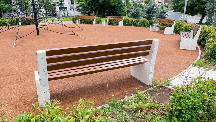 ENCHO ENCHEV - ETE Скамейка из бетона и дерева со спинкой  237  - Вид №6
