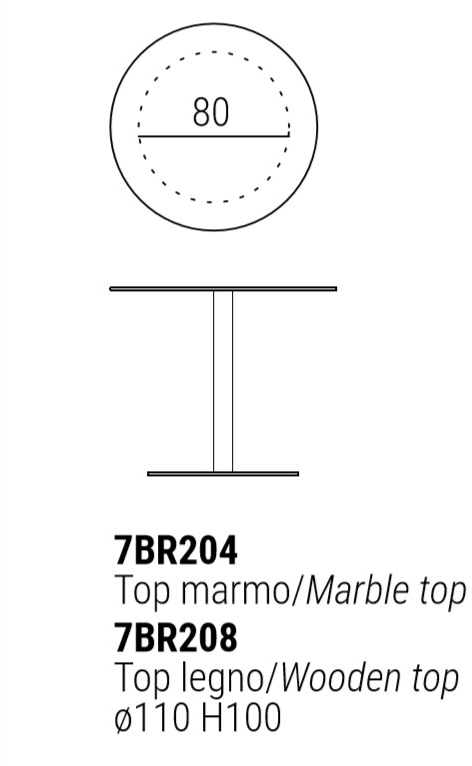Marelli Круглый мраморный высокий стол Break sun-id-1347598 - Вид №2