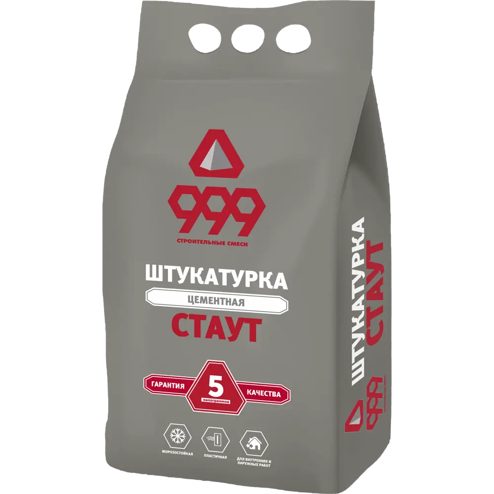 Штукатурка цементная 999 Стаут 5 кг 89299574 STLM-2211440