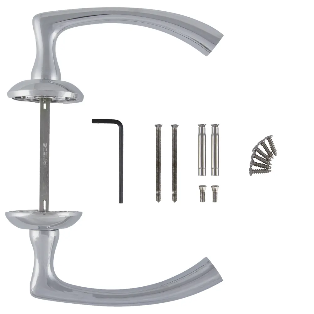 Ручки дверные на розетке Apecs H-0569-Z, цинковый сплав, цвет глянцевый хром STLM-2048867 - Вид №2