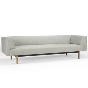 Диван-софа трехместный с мягкими подлокотниками Ebeltoft, лакированный дуб, темно-песочный