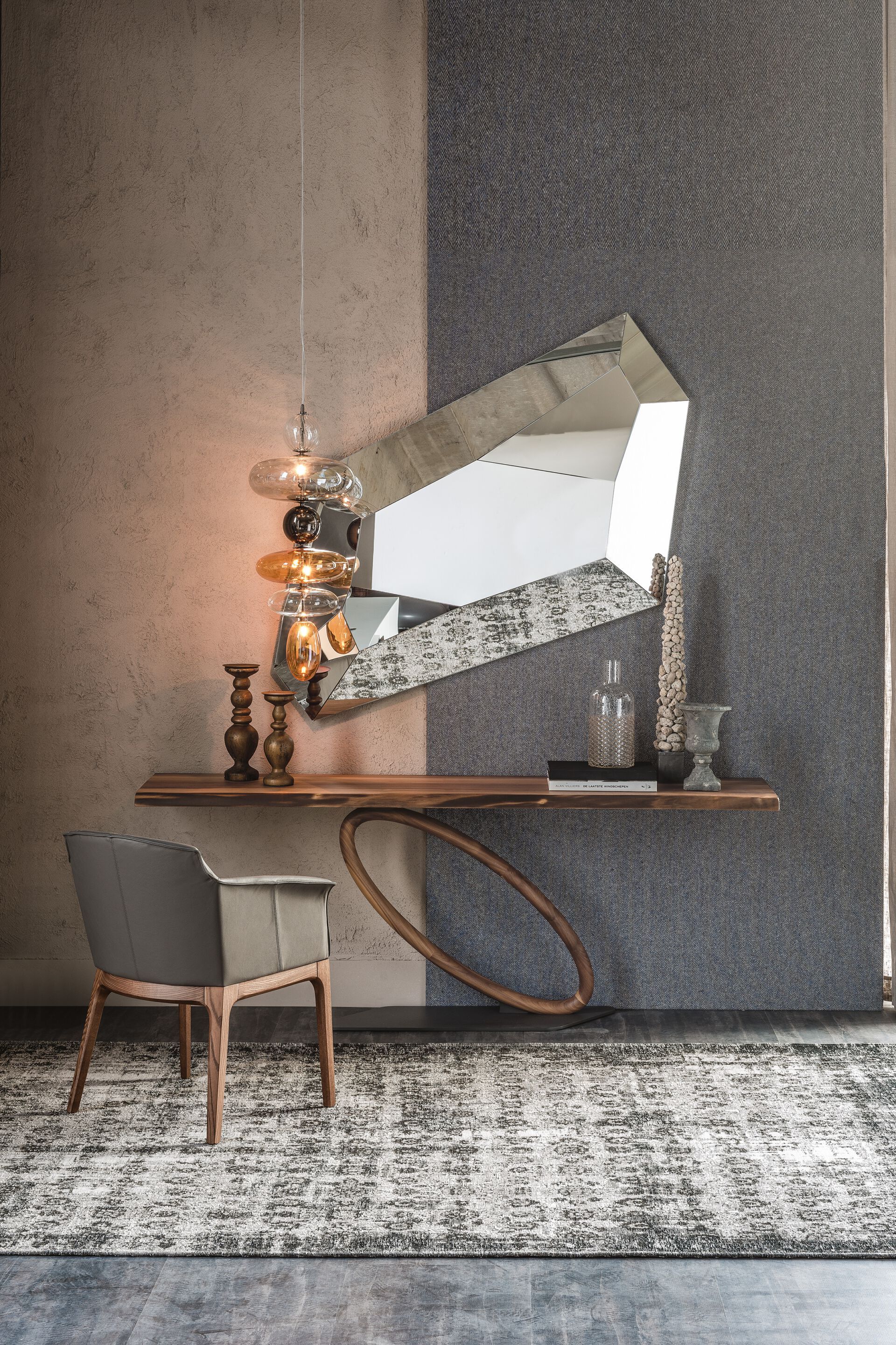 Прямоугольная консоль из дерева и стекла Cattelan italia TOUR ARCH-00034697 - Вид №3